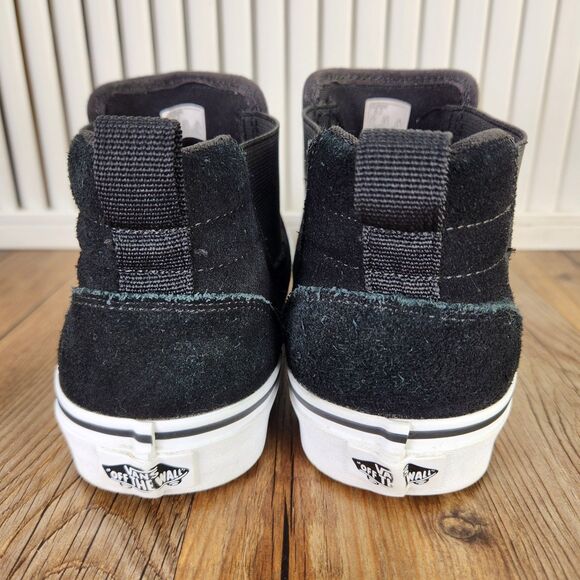 Vans Asher Mid Womens Sz 8 Black Suede Pull On Chelsea Ankle Sneaker Boots Shoes - Picture 4 of 9